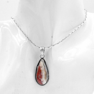 Crazy lace Agate Pear Pendant