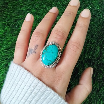 925 silver jewelry Turquoise Oval  Ring