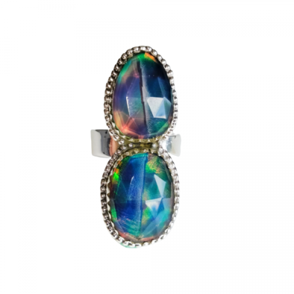 Aurora Opal 925 Sterling Silver Ring MJ_SKU_89