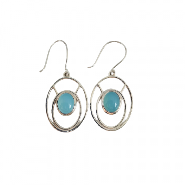 Aqua Chalcedony Earring A-CDY-ER-40