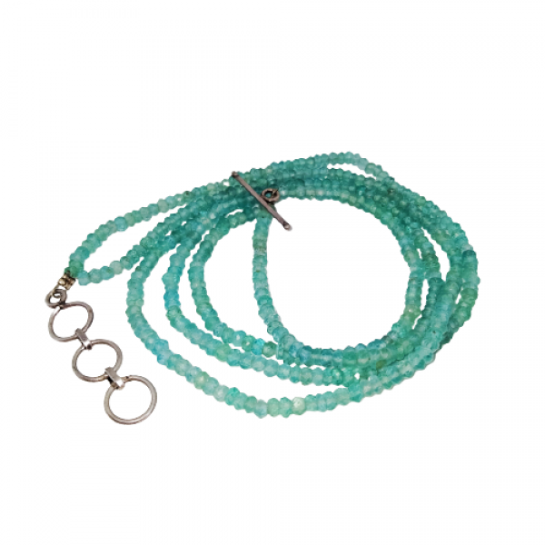 2  Line Strand Aquamarine Beads Necklace BDS-N-002-8
