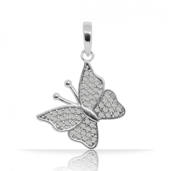 White Cubic Zirconia butterfly pendant  CST-PDT-01 CST-PDT-01