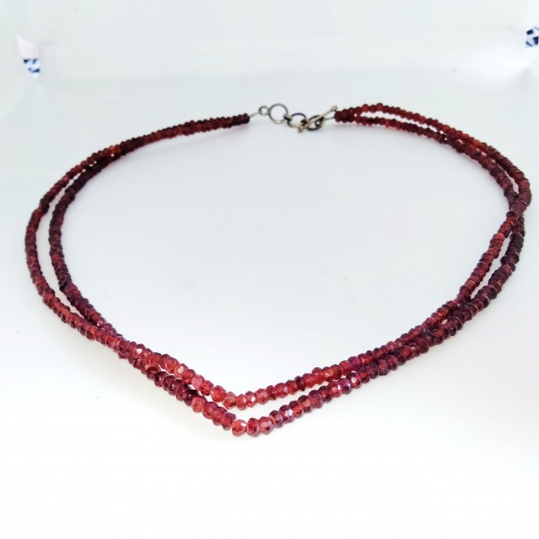 2  Line Strand Garnet Beads Necklace BDS-N-002-1