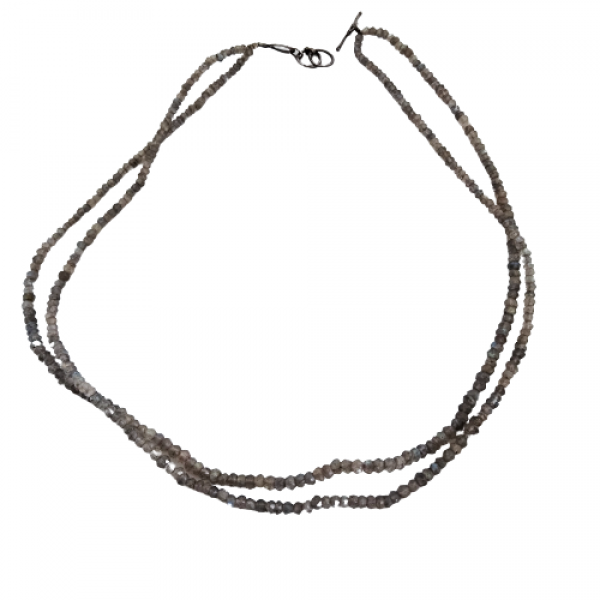  2  Line Strand Labradorite Beads Necklace LBR-N-12