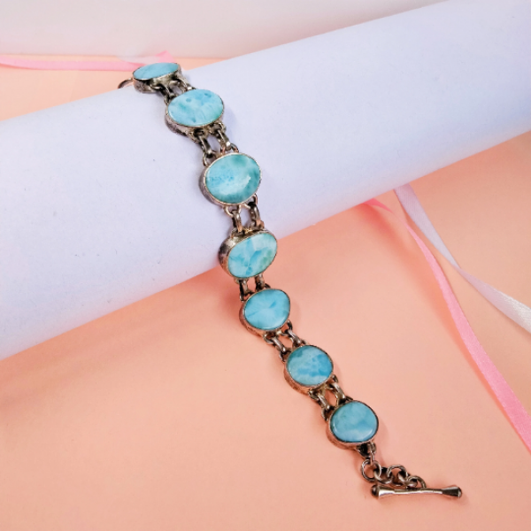 Larimar 925 Sterling Silver Bracelet B-LAR-14