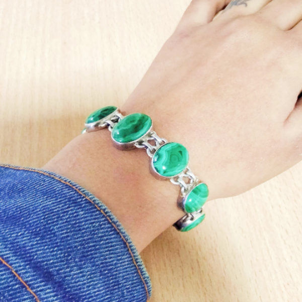 Malachite 925 Sterling Silver Bracelet B-MCT-15