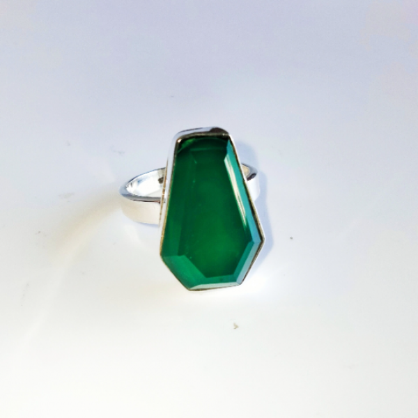 Green Onyx 925 Sterling Silver Ring MJ_GX_119