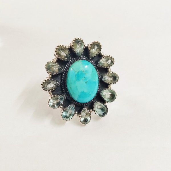 Arizona Turquoise,Topaz Ring RING-764