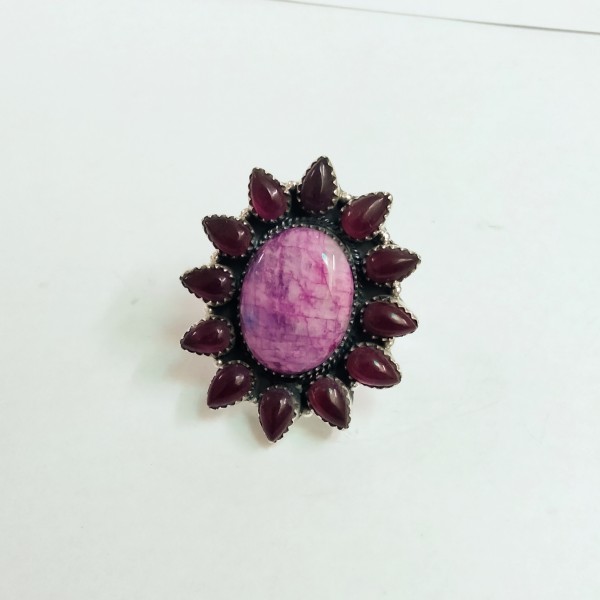 Pink Moonstone,Pink jade Ring RING-772