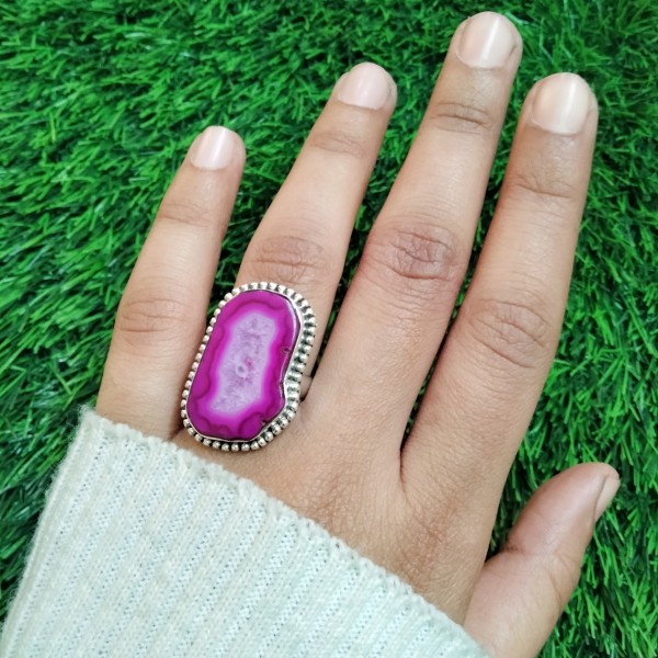 Agate(Pink) Ring RING-985