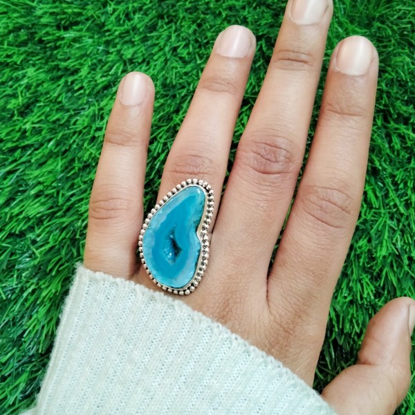 Agate(Blue) Ring RING-987