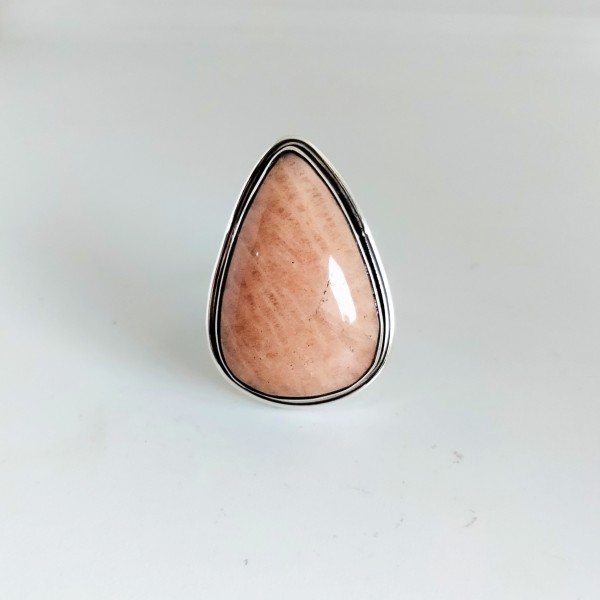 Natural Peach Amazonite Ring Ring-315