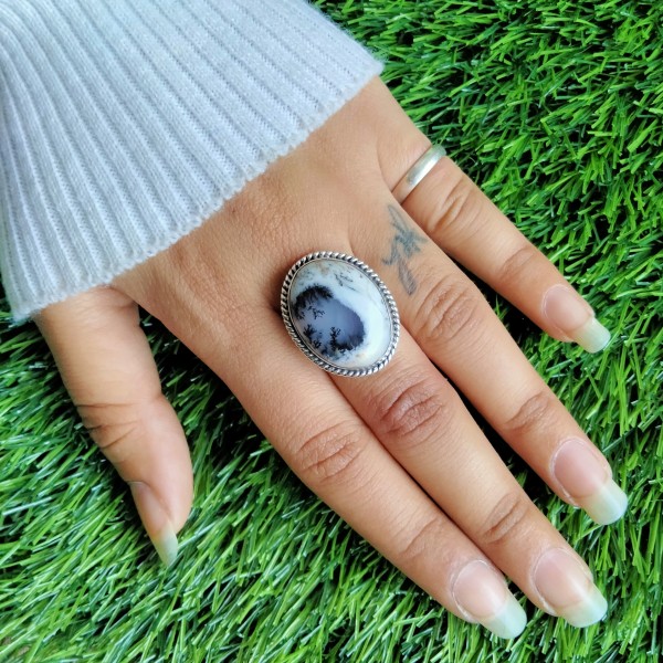Dendritic Opal Ring Ring-317