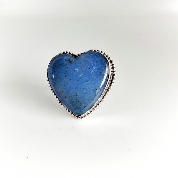 Angelite Heart Gemstone Ring Ring-335