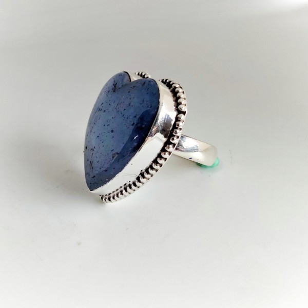 Angelite Heart Gemstone Ring Ring-335