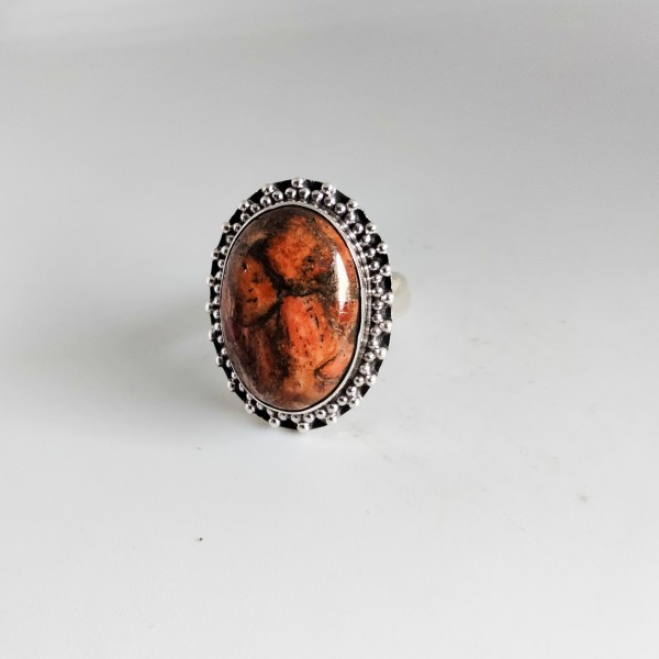 Orange Copper Turquoise Ring RING-336
