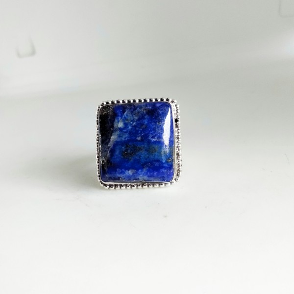 Pretty Lapis Lazuli Cushion Ring RING-344
