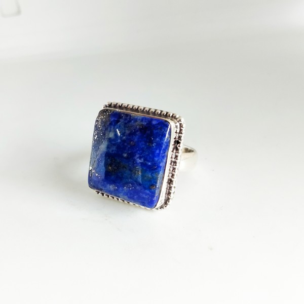 Pretty Lapis Lazuli Cushion Ring RING-344