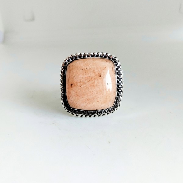 Amazonite Natural Peach Ring RING-362