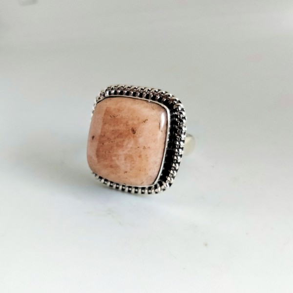 Amazonite Natural Peach Ring RING-362