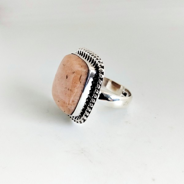 Amazonite Natural Peach Ring RING-362
