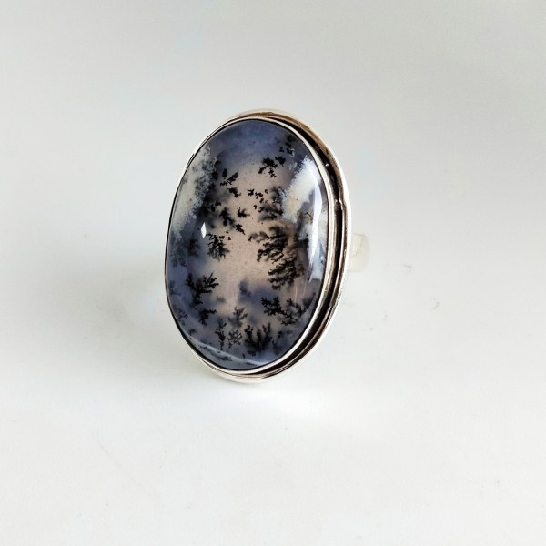 Dendritic Opal Silver Ring Ring-373