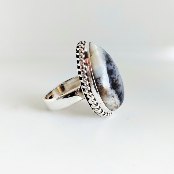 Cute Dendritic Opal Ring Ring-374