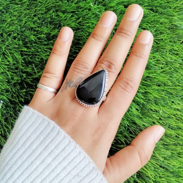 Genuine Black Onyx Ring Ring-380