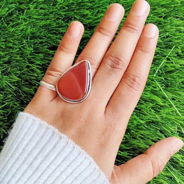 Large Red Onyx Ring RING-396
