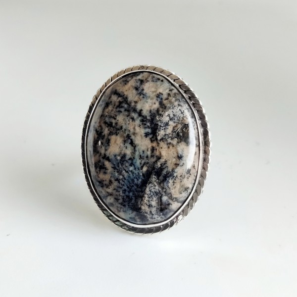 Psilomelane Dendrite Gemstone Ring Ring-397