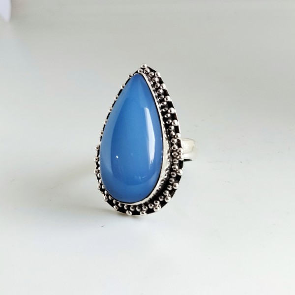 Natural Blue Chalcedony Ring RING-402