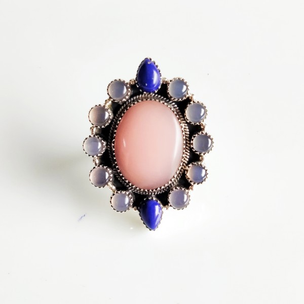 Pink Opal,Lapis Luzuli RING-578