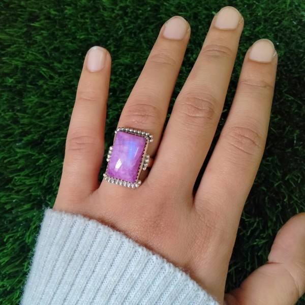 Pink Moonstone Ring RING-613