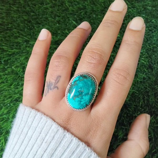 Turquoise Oval  Ring Ring-687