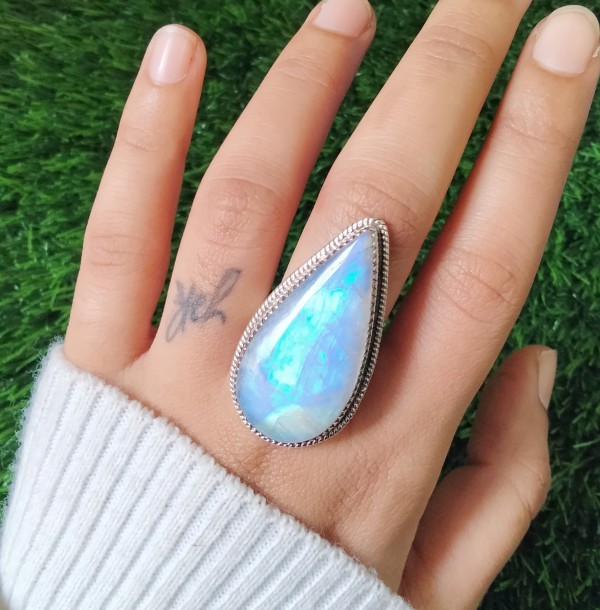 Moonstone Pear Ring RING-698