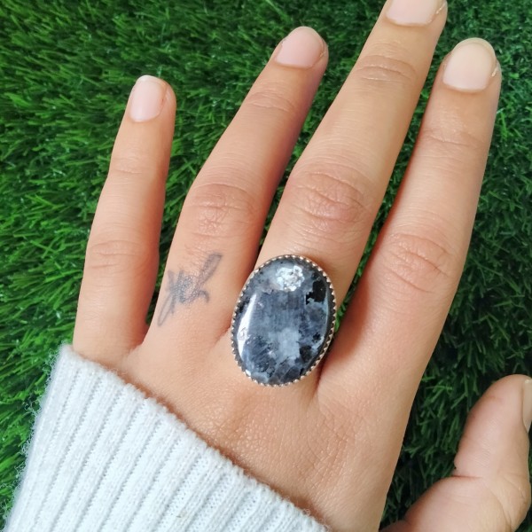 Larvakite Oval Ring RING-699