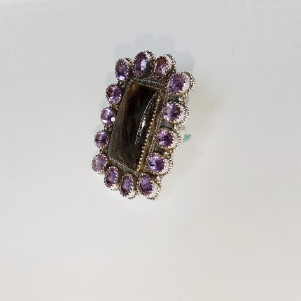 Labradorite,Amethyst Ring Ring-706