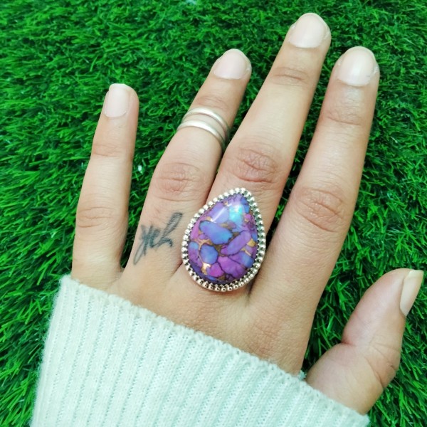 Purple Copper Turquoise Ring RING-734
