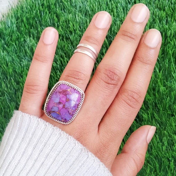 Purple Copper Turquoise Ring RING-751