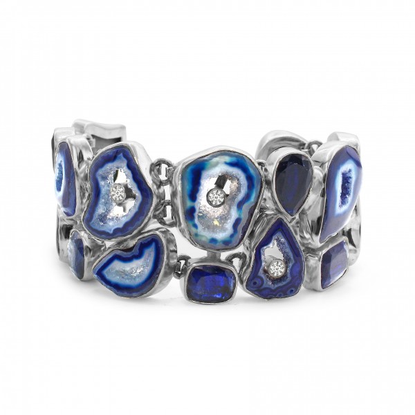 Agate (Blue) Bracelet B-ABU-43