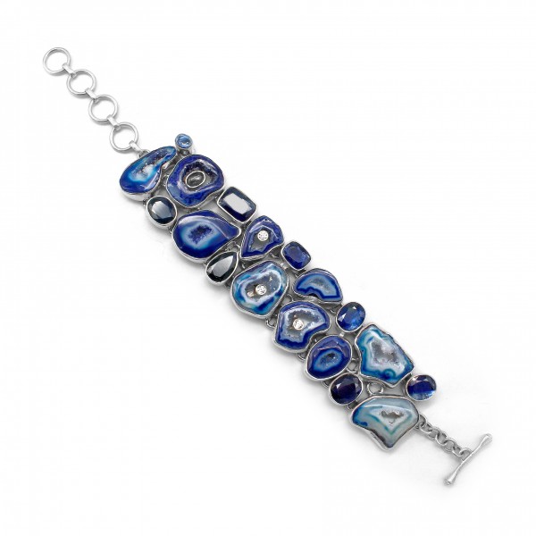 Agate (Blue) Bracelet B-ABU-43