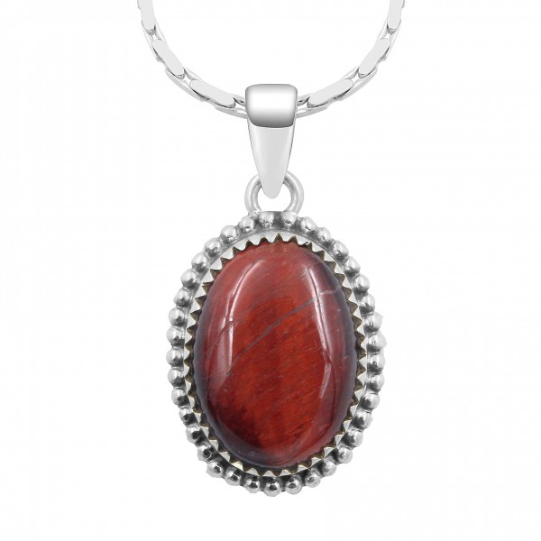 Red Tiger eye Oval Pendant PT-TEYE-37
