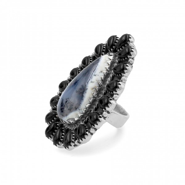 Dendritic Opal Ring 925 Sterling Silver RING-242