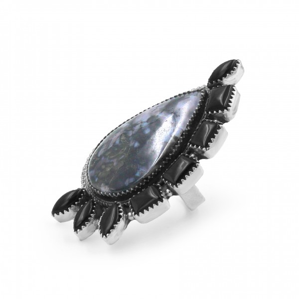 Gabru jasper ,Black Onyx Ring RING-823